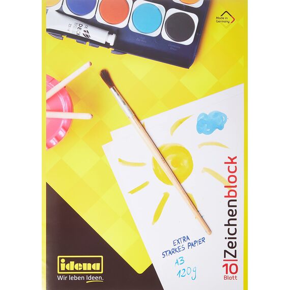 Idena 10388 - Zeichenblock, DIN A3, 10 Blatt, 120 g/m², 1 Stück