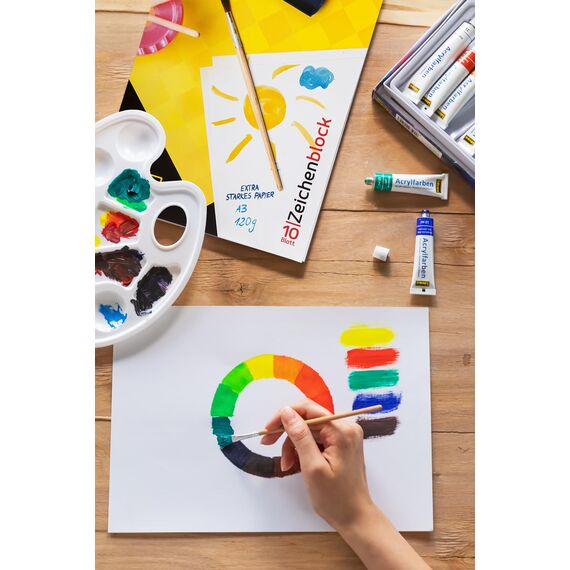 Idena 10388 - Zeichenblock, DIN A3, 10 Blatt, 120 g/m², 1 Stück