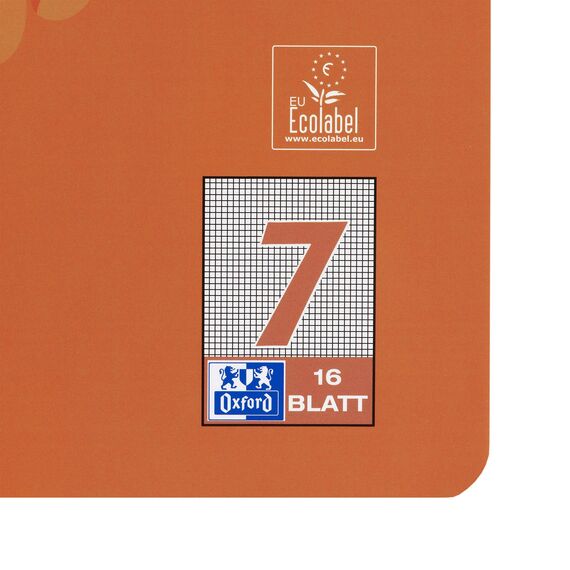 Oxford Schulheft A4, 16 Blatt, Lineatur 7, kariert, 15 Stück