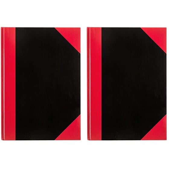 Idena 10147 - Kladde DIN A5, 96 Blatt, 70 g/m², kariert, fester Einband, rot/schwarz, 1 Stück (Packung mit 2)