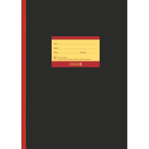 BRUNNEN Oberschulheft | A4, Lineatur 25, 20 Blatt, schwarz