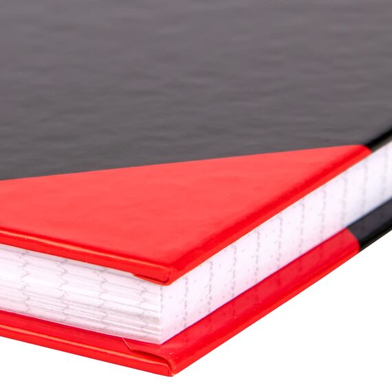 Idena 10147 - Kladde DIN A5, 96 Blatt, 70 g/m², kariert, fester Einband, rot/schwarz, 1 Stück (Packung mit 2)