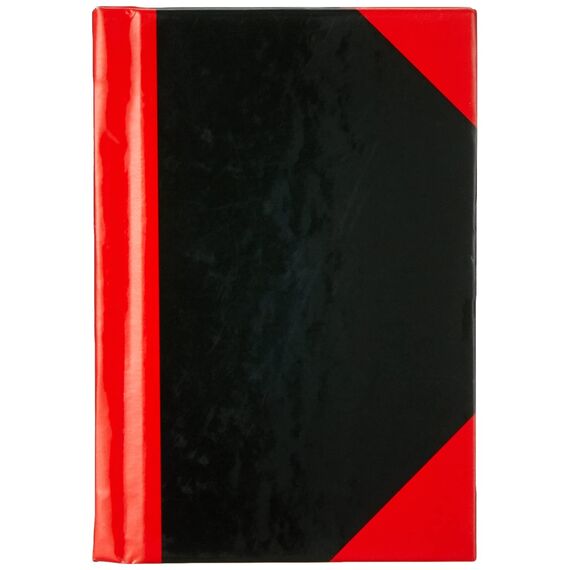 Idena 10098 - Kladde DIN A7, 96 Blatt, 70 g/m², kariert, fester Einband, rot/schwarz, 1 Stück