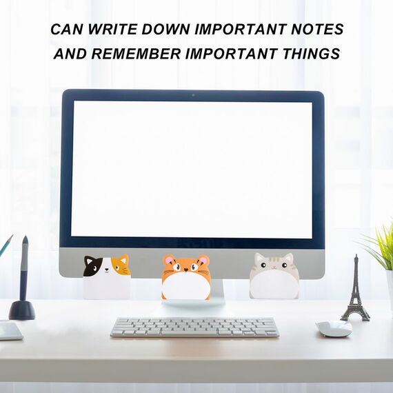 24 Paket Bunt Cartoon Tiere Haftnotizen Klebezettel, Sticky Notes, Selbstklebende Haftnotizzettel, Süße Klein Büronotizen für Büro Schule Haus, Party Kindergeburtstag Gastgeschenke