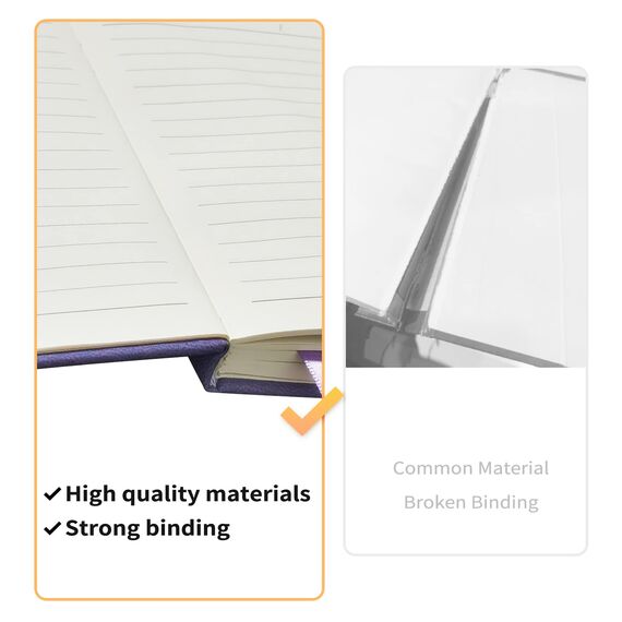 Mlife 3Pack A6 Klein Journal Notizbuch, 192 Seiten, A6 Notizbücher Mini Hardcover mit elastischem Verschlussband und Falttasche (Lila)