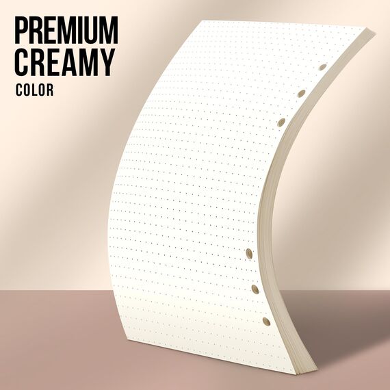 3 Packungen A5 Papier Gepunktet, FANDAMEI 6 Löcher 135 Blätter A5 Nachfüllpapier Nachfüllbare Refill Paper Nachfülleinlagen für A5 Notizbuch, Tagbuch, Skizze, Malerei