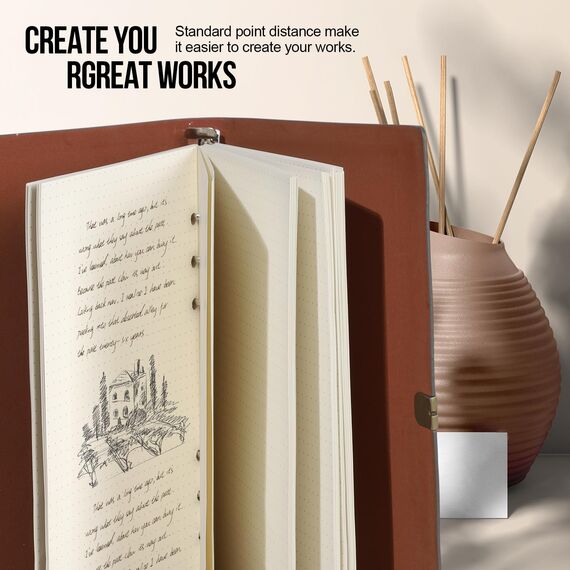 3 Packungen A5 Papier Gepunktet, FANDAMEI 6 Löcher 135 Blätter A5 Nachfüllpapier Nachfüllbare Refill Paper Nachfülleinlagen für A5 Notizbuch, Tagbuch, Skizze, Malerei