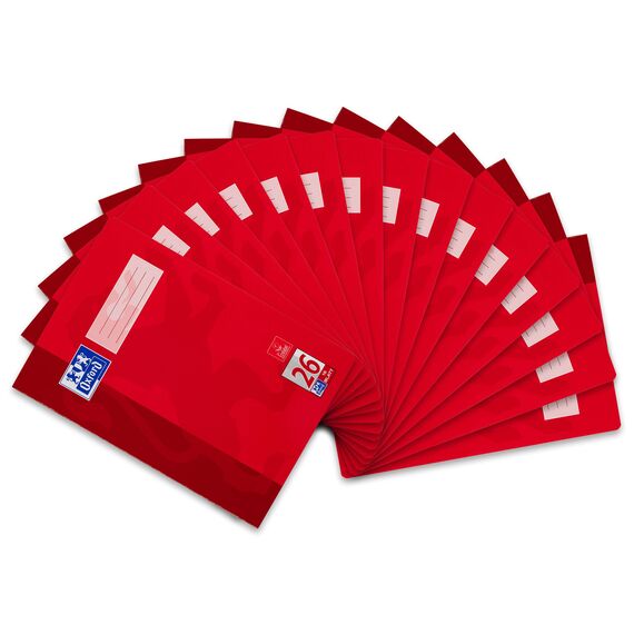 Oxford Schulheft A4, 16 Blatt, Lineatur 26, kariert mit Rand, 15 Stück