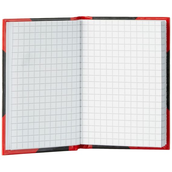 Idena 10098 - Kladde DIN A7, 96 Blatt, 70 g/m², kariert, fester Einband, rot/schwarz, 1 Stück