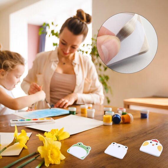 24 Paket Bunt Cartoon Tiere Haftnotizen Klebezettel, Sticky Notes, Selbstklebende Haftnotizzettel, Süße Klein Büronotizen für Büro Schule Haus, Party Kindergeburtstag Gastgeschenke