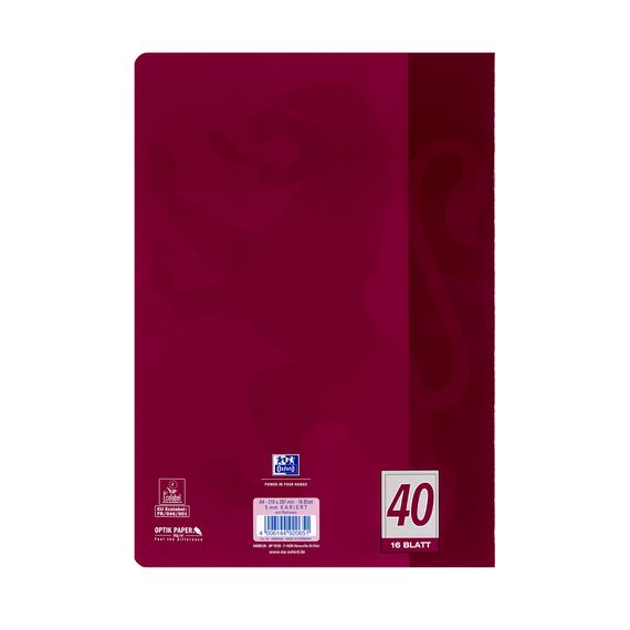 Oxford Schulheft A4, 16 Blatt, Lineatur 40, kariert mit Rahmen, 15 Stück