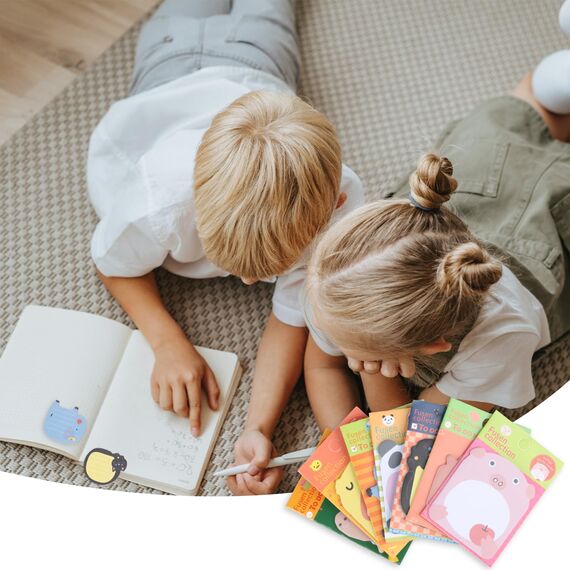 Bunt Cartoon Tiere Haftnotizen, 24 Paket Süße Sticky Notes, Selbstklebende Haftnotizzettel, Klein Büronotizen für Party Taschen Füller Kinder Geschenke, Büro Schule Haus Kühlschrank