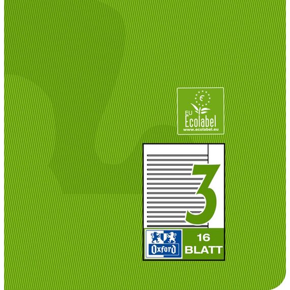 Oxford Schulheft A4, 16 Blatt, Lineatur 3, liniert mit Rand, 15 Stück