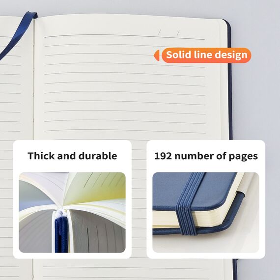 Mlife A6 Klein Journal Notizbuch, 192 Seiten, A6 Notizbücher Mini Hardcover mit elastischem Verschlussband und Falttasche (Grün)