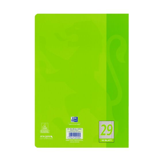 Oxford Schulheft A4, 16 Blatt, Lineatur 29, rautiert mit Rand, 15 Stück