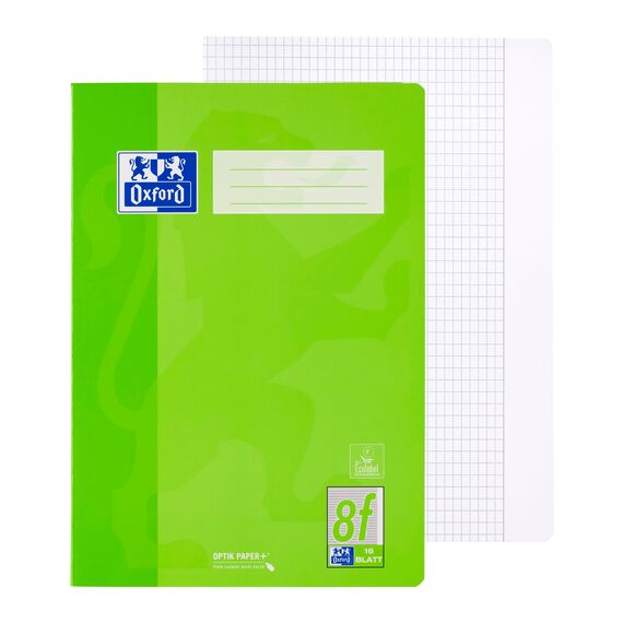 Oxford Schulheft A4, 16 Blatt, Lineatur 8f rautiert mit Rand rechts, 15 Stück