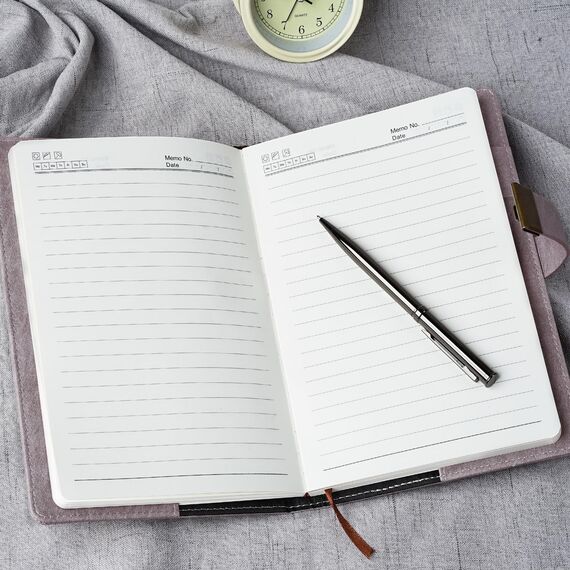 WEMATE Tagebuch mit Schloss, A5-Tagebuch, 240 Seiten, abschließbares Tagebuch mit Stift & Geschenkbox, abschließbarer Tagebuch, Planer, Organizer für Herren und Damen, 21,8 x 14,7 cm, Rosa Beige