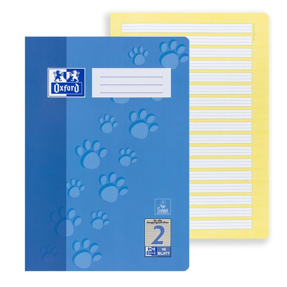 Oxford Schulheft A4, 16 Blatt, Lineatur 2, liniert, 15 Stück