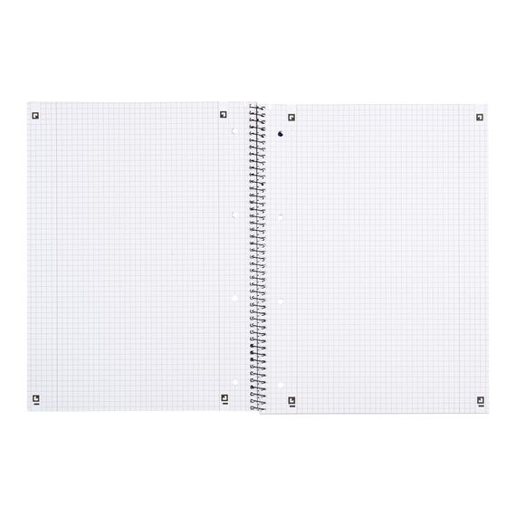 Oxford Collegeblock A4 kariert, mit Doppelrand, 80 Blatt, rot, 5 Stück