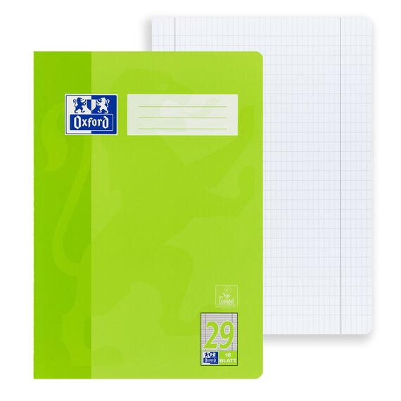 Oxford Schulheft A4, 16 Blatt, Lineatur 29, rautiert mit Rand, 15 Stück
