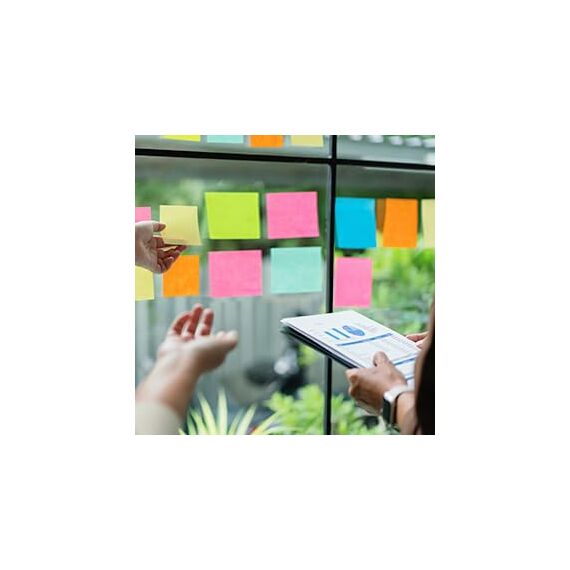 6 X 8 in Creative Extra Large Sticky Giant Pads, 6 brillante Farben sortiert, 203 mm x 152 mm, 50 Blatt/Pad, 6 Blöcke für Entwürfe, Präsentationen, Workshops, selbstklebende Organisationsmittel