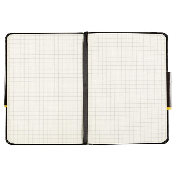 Idena 209282 - Notizbuch DIN A6, kariert, Papier cremefarben, 192 Seiten, 80 g/m², Hardcover in schwarz, 1 Stück (Packung mit 5)