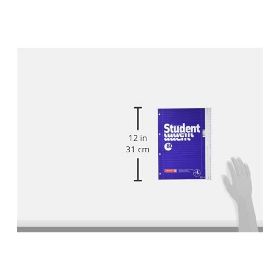 BRUNNEN Collegeblock Student Linkshänder | A4, Lineatur 27, 80 Blatt, blau