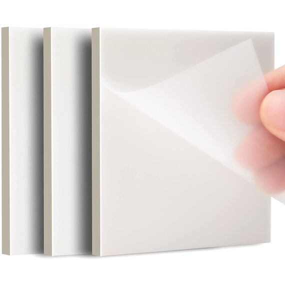 150 Blätter Transparente Haftnotizen, Wasserdichte Selbstklebendes Sticky Notes, Wiederbeschreibbare Notizzettel für Schule/Büro/Hause, Tolles Büromaterial für Studenten und Mitarbeiter (75x75 mm)