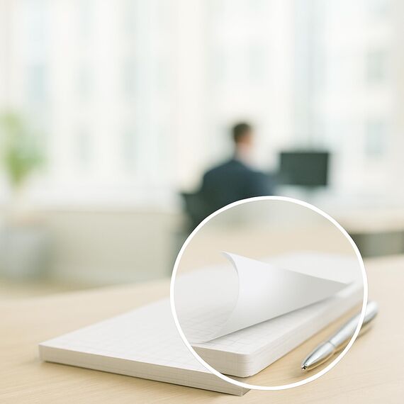 Notizblöcke DIN A5 kariert, 10er Pack, 50 Blatt je Block, 80 g/m² Offset weiß, notizblock24