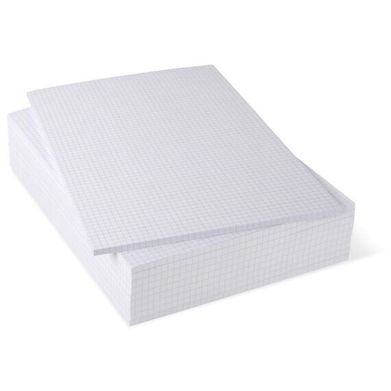 Notizblöcke DIN A4 kariert, 10er Pack, 50 Blatt je Block, 80 g/m² Offset weiß, notizblock24