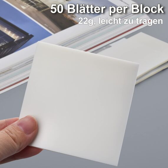 150 Blätter Transparente Haftnotizen, Wasserdichte Selbstklebendes Sticky Notes, Wiederbeschreibbare Notizzettel für Schule/Büro/Hause, Tolles Büromaterial für Studenten und Mitarbeiter (75x75 mm)