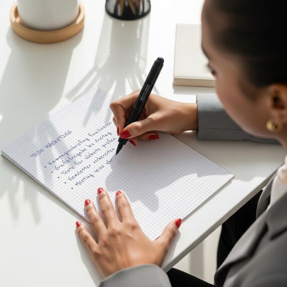 Notizblöcke DIN A4 kariert, 10er Pack, 50 Blatt je Block, 80 g/m² Offset weiß, notizblock24