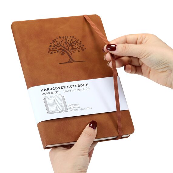 Notizbuch, Notebook, Notizbuch a5, Journal buch, Reisetagebuch, Liniert a5, Notizblock, Notizbücher a5, 100gsm, 200Pages, 2 Stück, Reisetagebuch, Leder, Prägebaum Design,Braun Grün