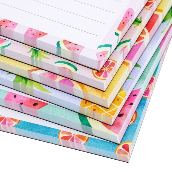 Magnetische Notizblöcke von Juvale (6 Stück) - Magnetische Rückseite - Als To-Do-Liste, Einkaufszettel, Erinnerungshilfe - Liniert - 6 Farbenfrohe Obst-Motive - 60 Blatt/Block - 8,9 cm x 22,9 cm