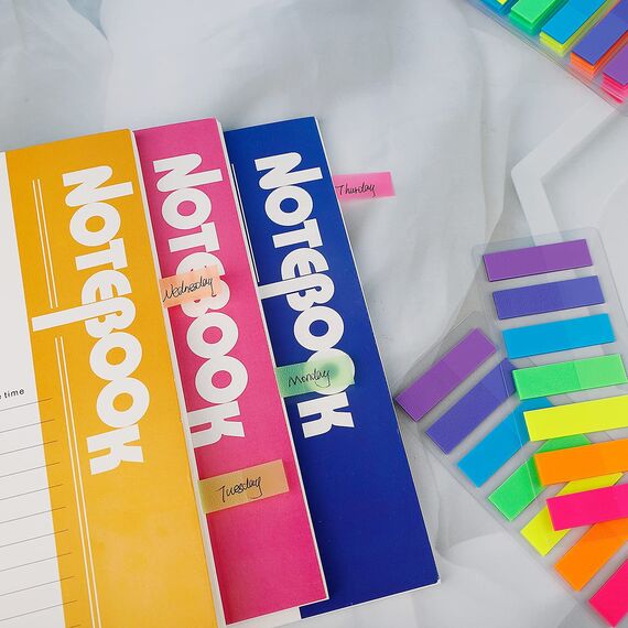 CYWVYNYT 980 Stücke Haftstreifen Haftmarker Film Textstreifen Klebezettel Klebemarkierungen Kleine Fahnen Haftnotizen Tabs haftnotizen klein Beschreibbare Etiketten für Seitenmarkierung