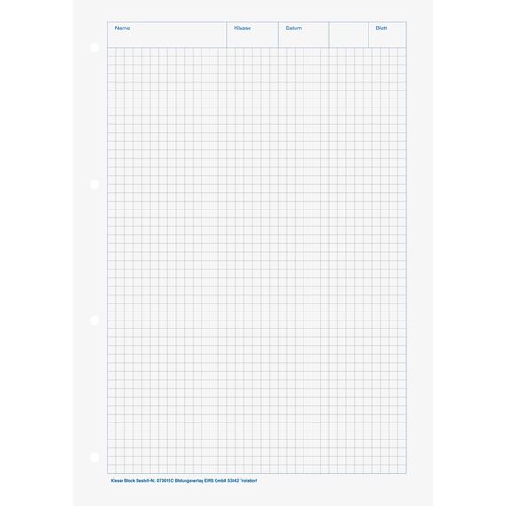 Arbeitsblock Kieser Lin 15 A4/50 chlorfrei 5 mm kariert
