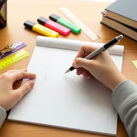 Notizblöcke DIN A5 kariert, 10er Pack, 50 Blatt je Block, 80 g/m² Offset weiß, notizblock24