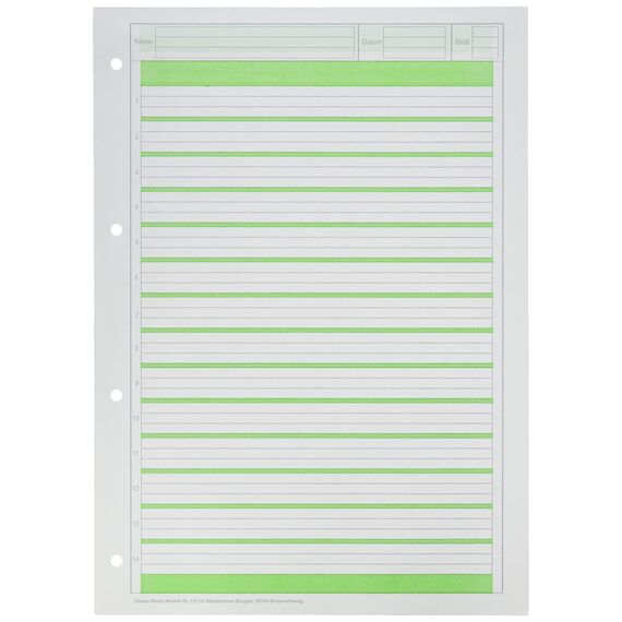 Brunnen 1042941 KIESER-Block Lineatur 1 (A4, 50 Blatt, gelocht, 80 g/m², Klasse 1) (Packung mit 2)