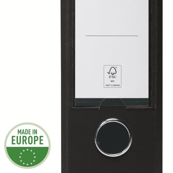 VON Leitz Ordner A4, 20er Pack, Karton mit Kunststoffeinband, 80 mm Rückenbreite, Für 600 Blatt, Blauer Engel & FSC-zertifiziert, Für Schule, Studium & Zuhause, Grau, 10550085