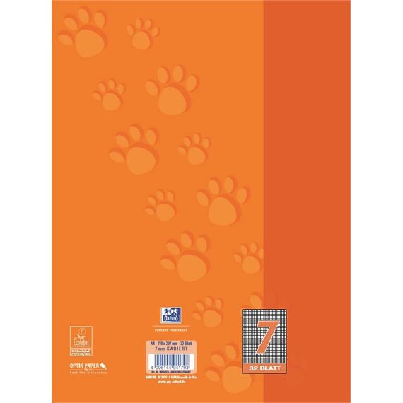 Oxford Schulheft A4, 32 Blatt, Lineatur 7, kariert, 10 Stück