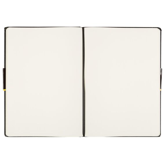 Idena 209292 Notizbuch FSC-Mix, A4, liniert, Papier cremefarben, 96 Blatt, 80 g/m², Hardcover in schwarz (A4, blanko)