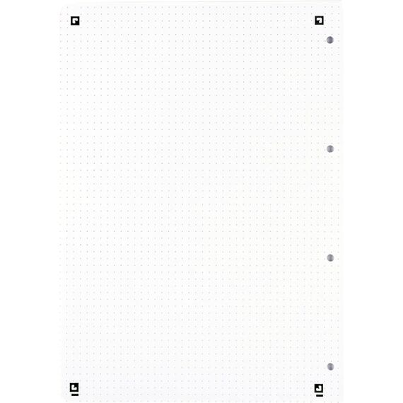 Oxford TOUCH A4+ Collegeblock, 80 Blatt, OPTIK PAPER+®, Doppelspirale, Mikroperforation, scribzee kompatibel (lichtgrau | punktkariert)