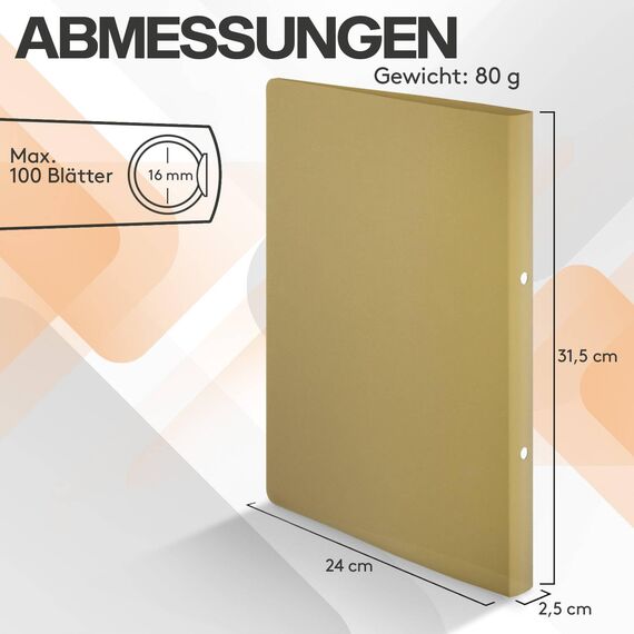 ACROPAQ - 10 x Ringbuch A4 - Mit 2 Ringen, Mit Rückenetiketten, Rückenbreite 2,5 cm, Sonnenaufgang, Natur Farbkollektion - Ringhefter, Ringordner, Ordner A4 Schmal, Ringmappe A4, Schulordner