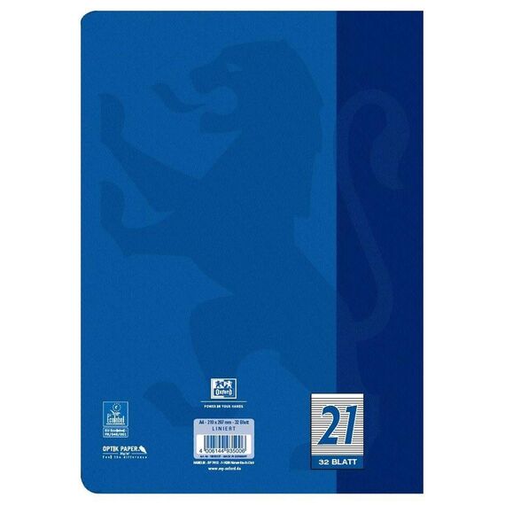 Oxford Schulheft A4, 32 Blatt, Lineatur 21, liniert, 10 Stück