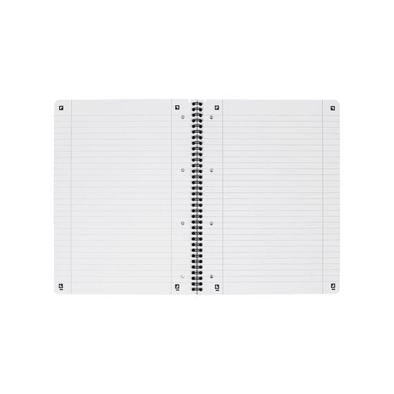Oxford TOUCH A4+ Collegeblock, 80 Blatt, OPTIK PAPER+®, Doppelspirale, Mikroperforation, scribzee kompatibel (koralle | liniert)
