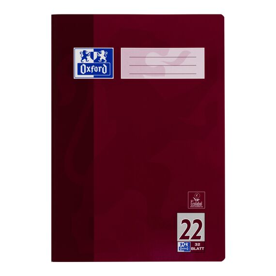 Oxford Schulheft A4, 32 Blatt, Lineatur 22, kariert, 10 Stück