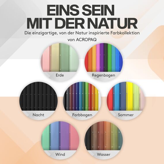 ACROPAQ - 12 x Ringbuch A4 - Mit 2 Ringen, Mit Rückenetiketten, Rückenbreite 2,5 cm, Wind, Natur Farbkollektion - Ringhefter, Ringordner, Ordner A4 Schmal, Ringmappe A4, Schulordner