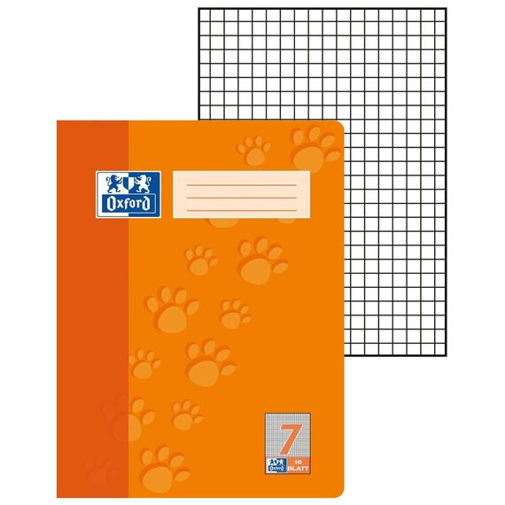 Oxford Schulheft A4, 32 Blatt, Lineatur 7, kariert, 10 Stück