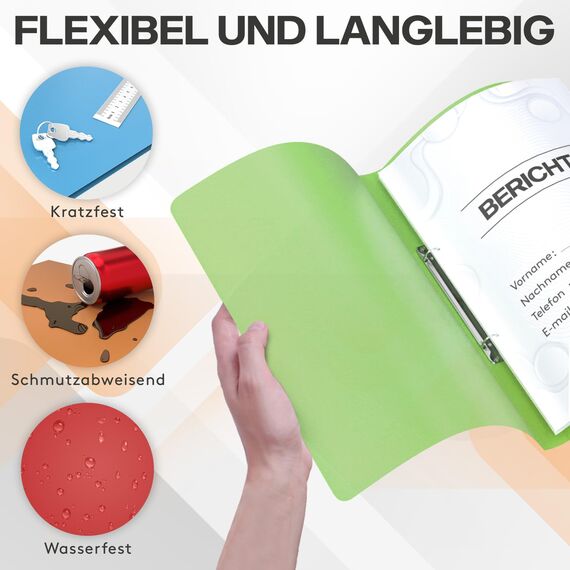 ACROPAQ - 12 x Ringbuch A4 - Mit 2 Ringen 16mm, Bis zu 100 Blatt, Rückenbreite 2,5 cm, Farbbogen, 'Natur' Farbkollektion, Mit Rückenetiketten - Ringordner, Ordner A4 Schmal, Ringmappe