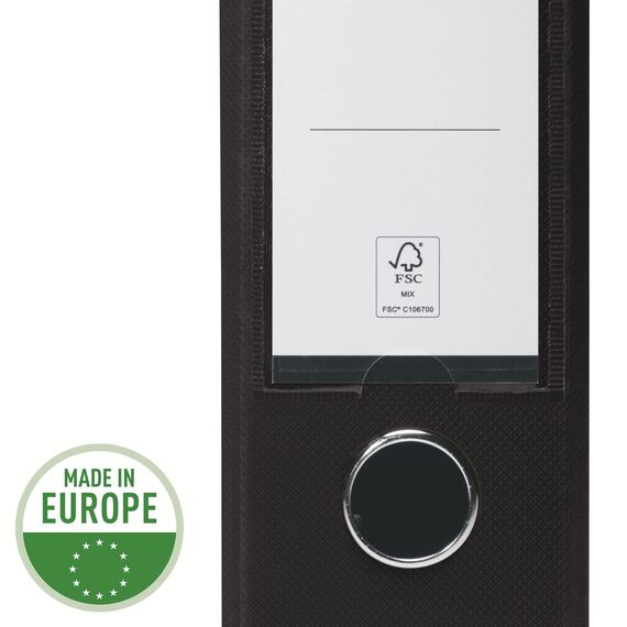 VON Leitz Ordner A4, 5er Pack, Karton mit Kunststoffeinband, 80 mm Rückenbreite, Für 600 Blatt, Blauer Engel & FSC-zertifiziert, Für Schule, Studium & Zuhause, Türkis, 10551052